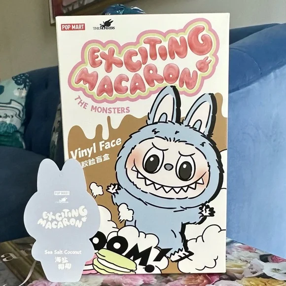 NIB Authentic Pop Mart Exciting Macaron Sea Salt Coconut Labubu Vinyl Pendant - Picture 3 of 12